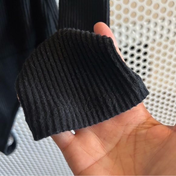 BP Ribbed Scoop Neck Wrap style Bodysuit Free with Purchase *Size Large Black - Picture 4 of 7